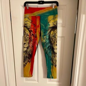 WERKSHOP lion print leggings size M